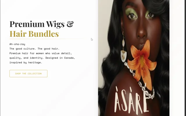 Asare Hair storefront preview